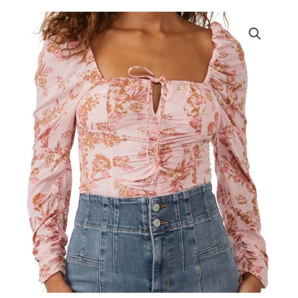 NWT FREE PEOPLE Hilary Printed Top Size Large